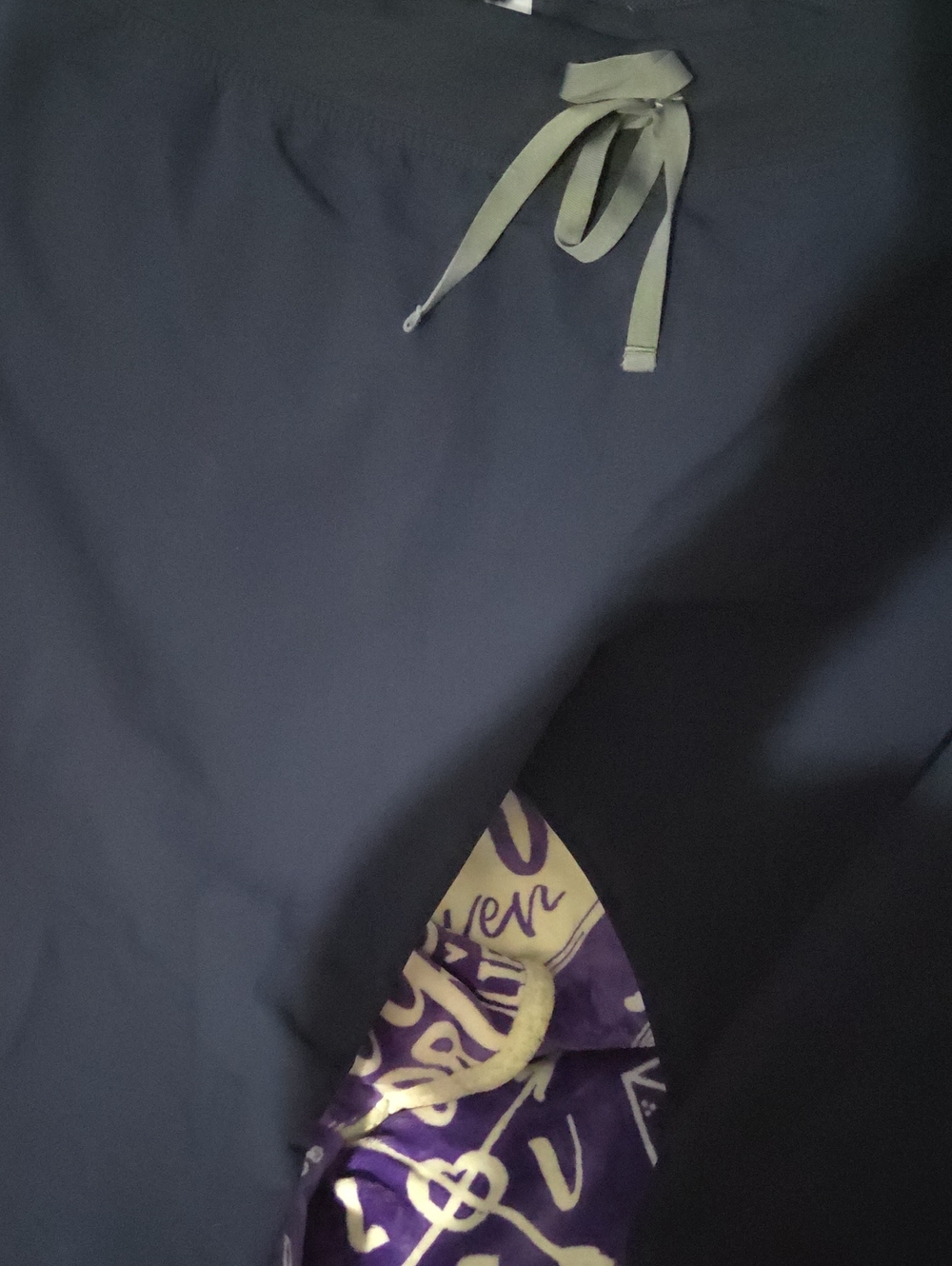 Figs Navy Scrub Pants with Grey Drawstring